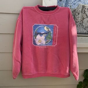 Pink Graphic Crew Neck Sweater